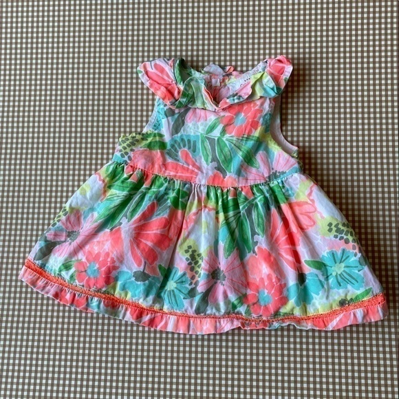 Bundle of 2 tropical print dresses. Size 3-6 Months - Picture 4 of 12